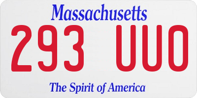 MA license plate 293UU0