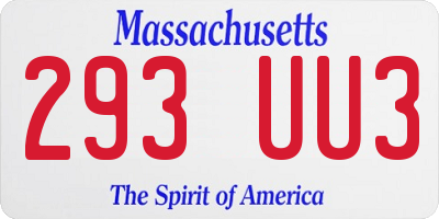 MA license plate 293UU3