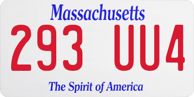 MA license plate 293UU4