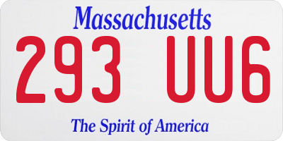 MA license plate 293UU6