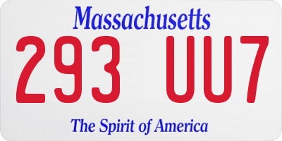 MA license plate 293UU7