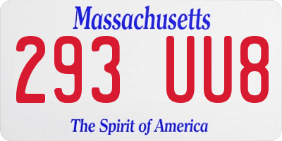 MA license plate 293UU8