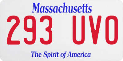 MA license plate 293UV0