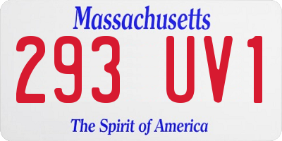 MA license plate 293UV1