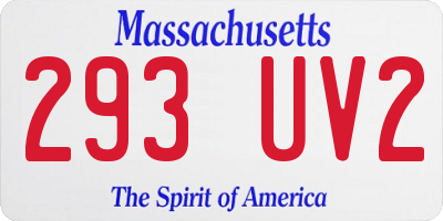 MA license plate 293UV2