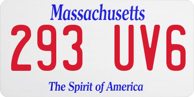 MA license plate 293UV6
