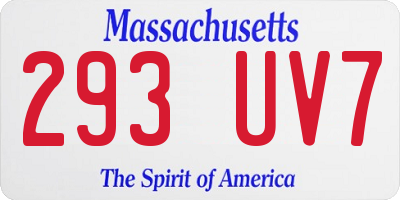 MA license plate 293UV7