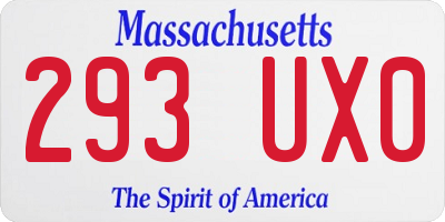 MA license plate 293UX0