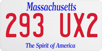 MA license plate 293UX2