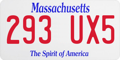 MA license plate 293UX5