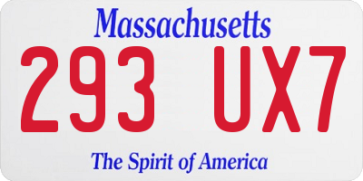 MA license plate 293UX7