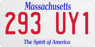 MA license plate 293UY1