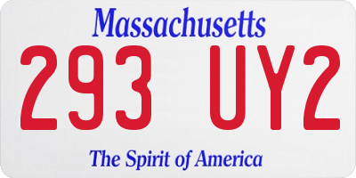 MA license plate 293UY2