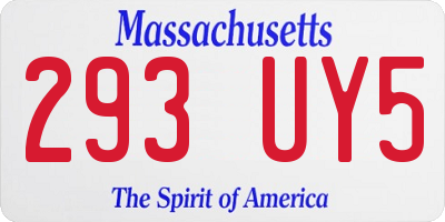 MA license plate 293UY5