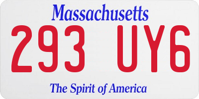 MA license plate 293UY6