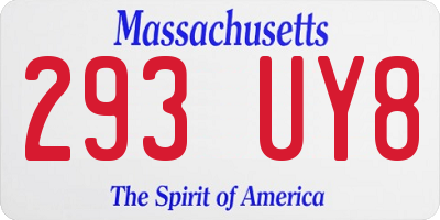 MA license plate 293UY8
