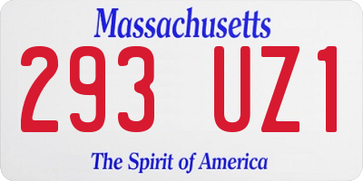 MA license plate 293UZ1