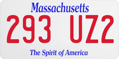 MA license plate 293UZ2