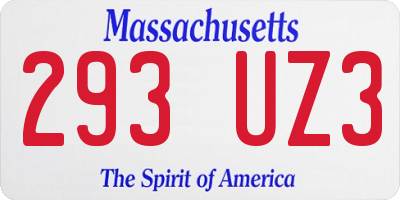 MA license plate 293UZ3