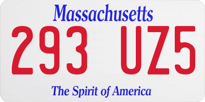 MA license plate 293UZ5