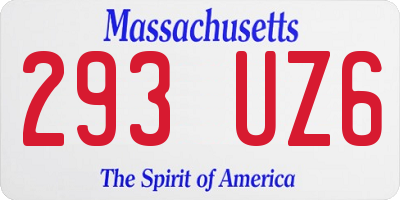 MA license plate 293UZ6