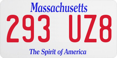 MA license plate 293UZ8