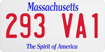 MA license plate 293VA1