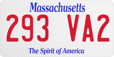 MA license plate 293VA2