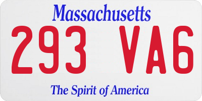 MA license plate 293VA6