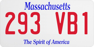 MA license plate 293VB1