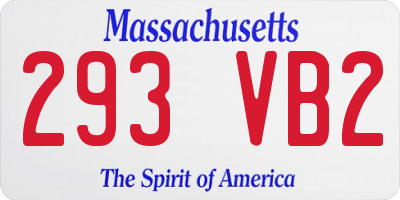 MA license plate 293VB2