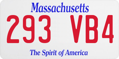 MA license plate 293VB4