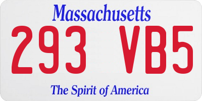 MA license plate 293VB5