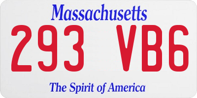 MA license plate 293VB6