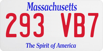 MA license plate 293VB7