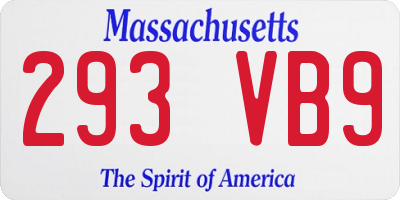 MA license plate 293VB9