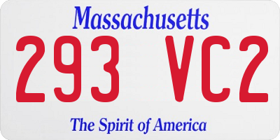 MA license plate 293VC2