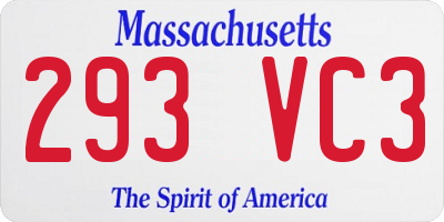 MA license plate 293VC3