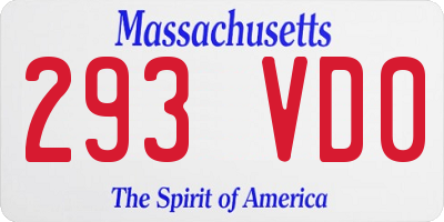 MA license plate 293VD0