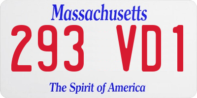 MA license plate 293VD1