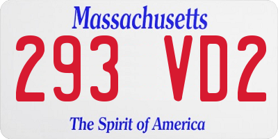 MA license plate 293VD2