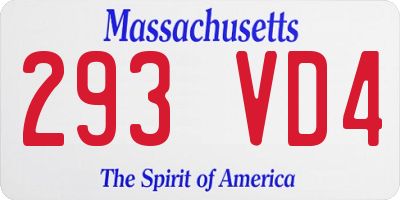 MA license plate 293VD4