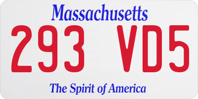 MA license plate 293VD5