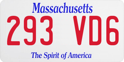 MA license plate 293VD6