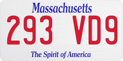 MA license plate 293VD9