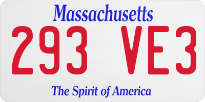 MA license plate 293VE3