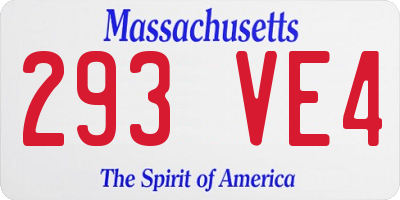 MA license plate 293VE4