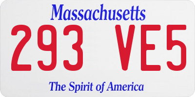 MA license plate 293VE5
