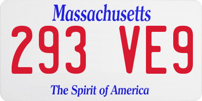 MA license plate 293VE9