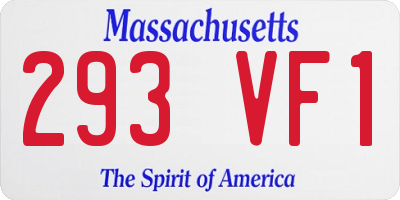 MA license plate 293VF1